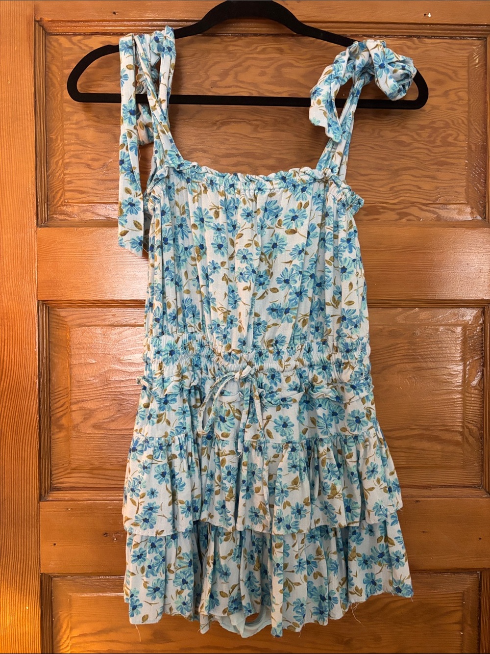 Day + Moon  Blue Floral Tie-Shoulder Sundress